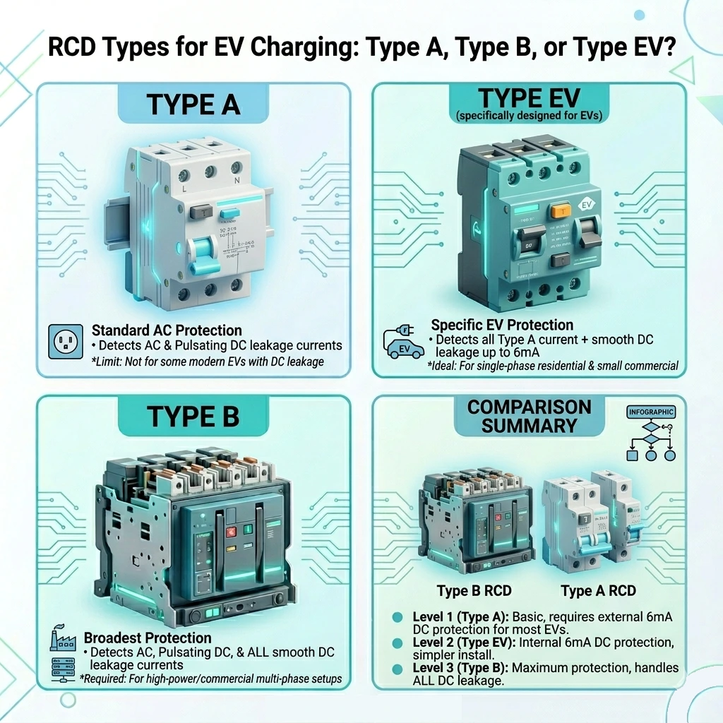 Rcd Types Table RCD Types for EV Charging: Type A, Type B, or Type EV? (Complete ...