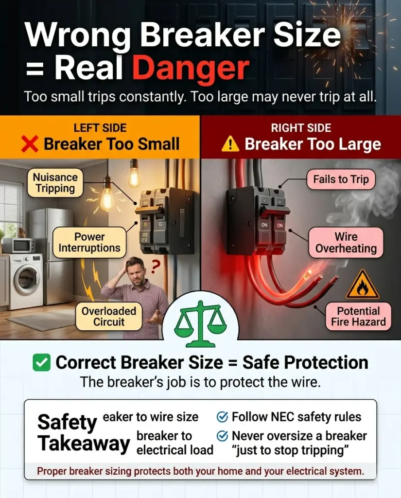 Wrong breaker size