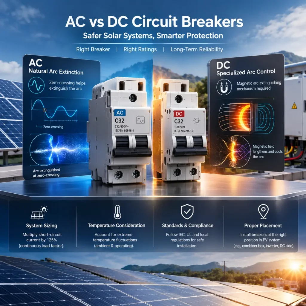 AC vs DC Circuit Breakers for Solar Safety